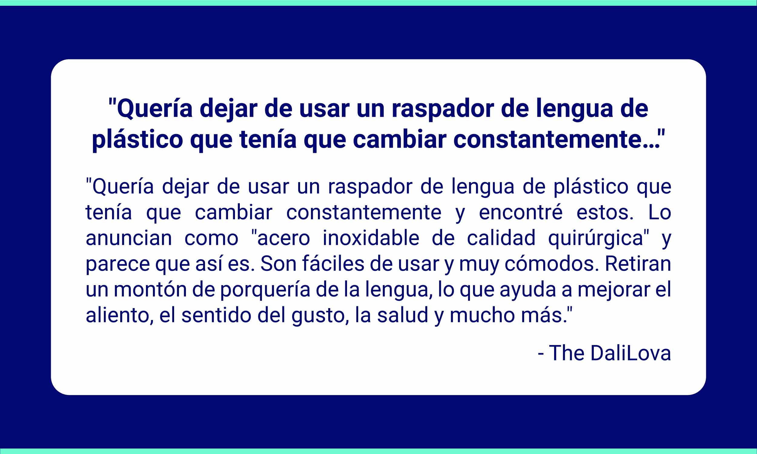 reseña de un cliente de Amazon sobre el raspador de lengua Oravix: pasar del raspador de lengua de plástico a uno de acero inoxidable