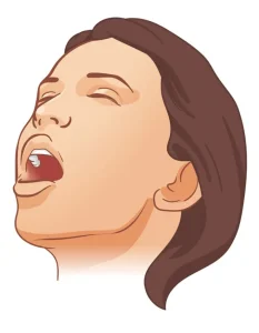 woman-gargling-salt-water