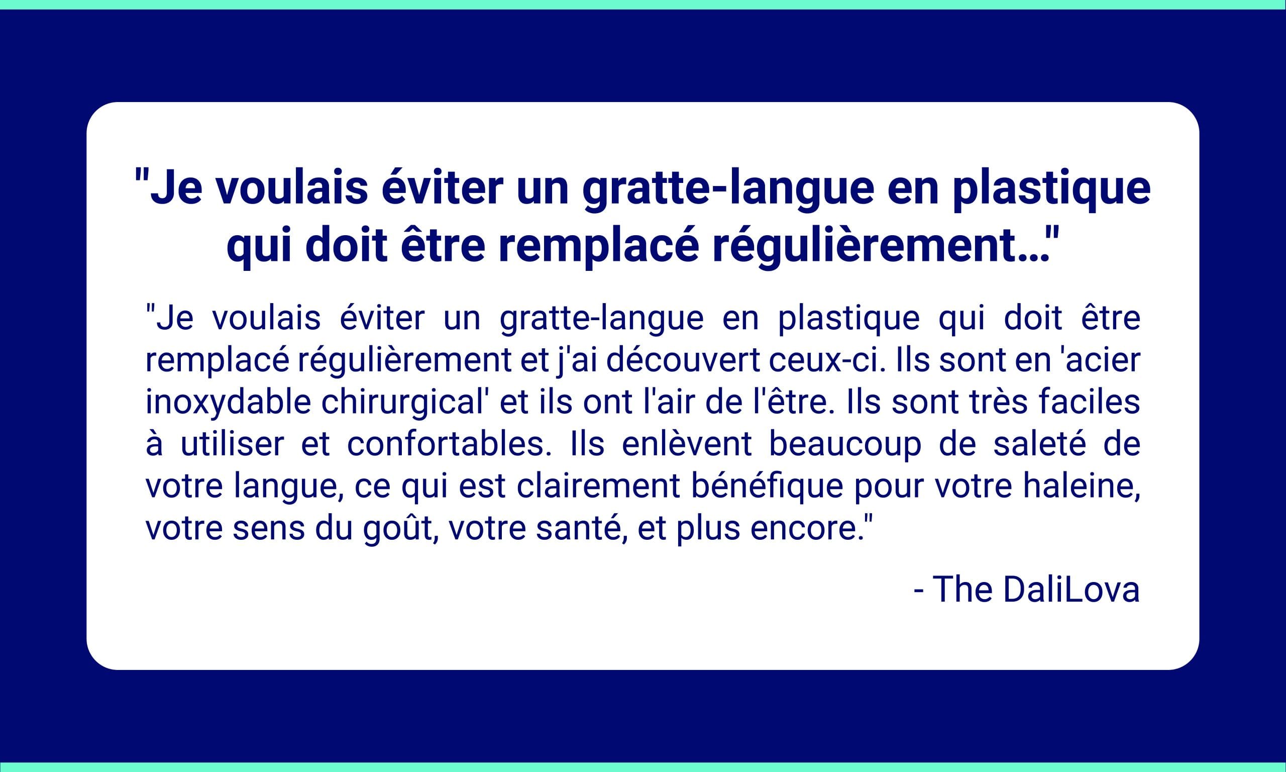 temoignage client Oravix gratte-langue
